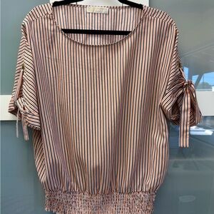 Michael Kors Striped Blouse with Tie Sleeves
